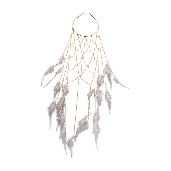 Hellery Feather Headband with Tassels for Beach Events And Celebrations,