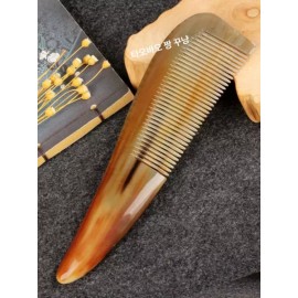정전기방지 헤어빗 천연 야크뿔 브러시 두피 모발 케어용 [튜브 16-18cm] Anti-static Hair Comb Natural Yak Horn Brush for Scalp and Hair Care [Tube 16-18cm]