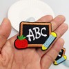 2.6"x1.8" 12pcs Black to School ABC Black Board Patch Iron