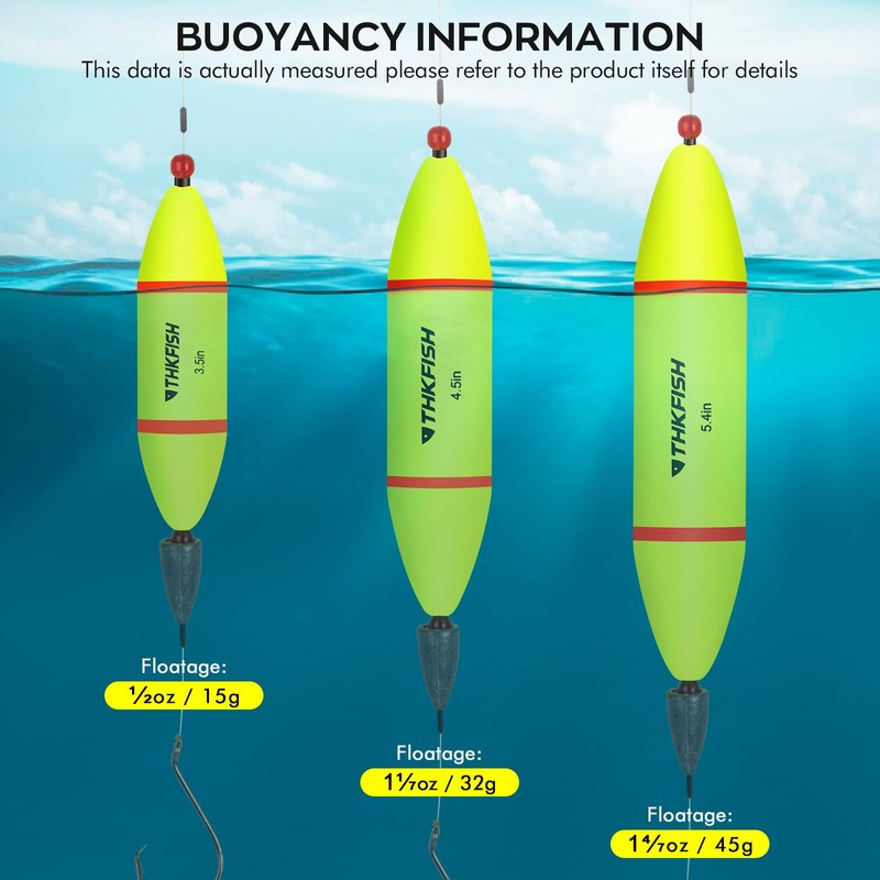 THKFISH - Bobbers flotadores EVA-Slider-Bobbers para pesca de mar, bagre,