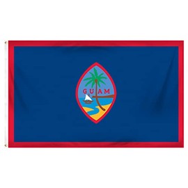 Guam Flag 3ft x 5ft - Durable Printed Polyester with Strong Header and Brass Grommets - Ideal for Indoor and Outdoor Use - Fade-Resistant Design