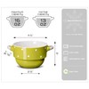 ECODECO Soup Bowls with Handles - Ceramic - Polka Dot