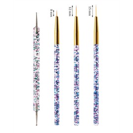 PPhtony 5Pcs Nail Dotting Pens with 3Pcs Nail Liner Brushes Nail Detail Painting Drawing Brush Nail Art Design Tools
