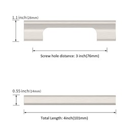 KNOKLOCK 10 Pack 3 Inch(76mm) Kitchen Cabinet Handles Brushed Satin Nickel Cabinet Pulls Kitchen Cabinet Hardware Drawer Pulls for Cupboard Wardrobe