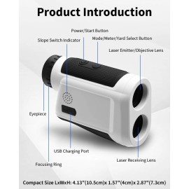 Golf Rangefinder with Slope,Flag Pole Locking Vibration,1200 Yards Range