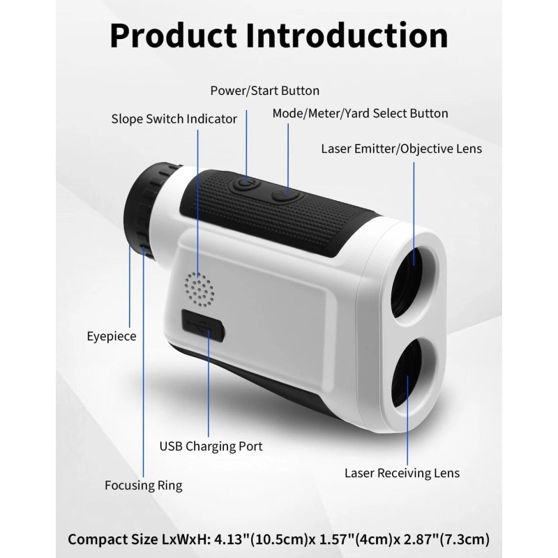 Golf Rangefinder with Slope,Flag Pole Locking Vibration,1200 Yards Range