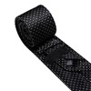 YOHOWA Black Tie with Tie Clip for Men Plaid Silk