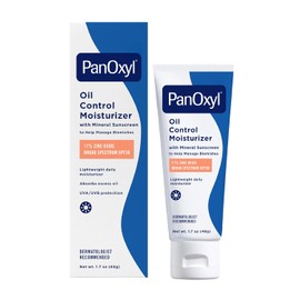 PanOxyl AM Oil Control Moisturizer, NEW Sheer Formula, Absorbs Excess Oil and Reduces Shine, with Mineral Sunscreen for Acne Prone and Oily Skin, Sheer for All Skin Tones - 1.7 oz