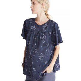 Hatch Maternity Women’s THE JOEY BLOUSE Blue Floral Size 1 (SM/4-6) NEW