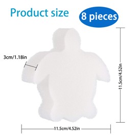 Turtle Oil Absorbing Sponge,Oil Absorbing Sponge Turtle Shaped Cleaning Sponge,Pool Sponge Oil Absorber 8 PCS - Pool Scum Sponge, for Hot Tub Swimming Pool,Spa