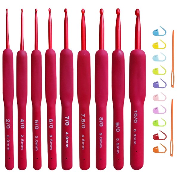 Crochet Hooks Set, Size 2.0mm 2.5mm 3.0mm 3.5mm 4.0mm 4.5mm