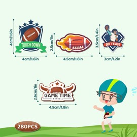 Tinoaly Pack of 280 Football Cupcake Toppers, Edible, 40 Designs, Colourful, Rice Paper, Birthday, Baby Shower, Football, Cupcake Decoration