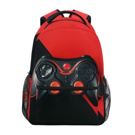 Glaphy Video Game Black Red Backpack School Book Bag Lightweight Laptop Backpack for Boys Girls Kids
