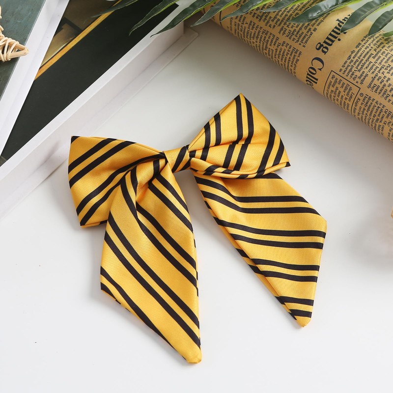 Big Stripe Hair Bow 6 Inch Women French Barrette Clips