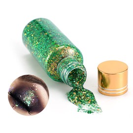 GL-Turelifes Mermaid Chunky Glitter Gel Chameleon Glitter Body Gel Festival Glitter Cosmetics for Face Body Hair Nails Makeup Scale Polarised Sequins Glitter Eyeshadow 30 ml