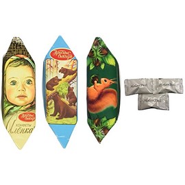 Mishka Kosolapy, Belochka and Alenka Assorted Famous Russian Candies (1 LBS) Includes Our Exclusive HolanDeli Chocolate Mints