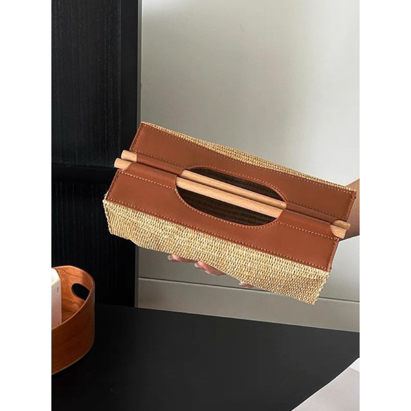 Rattan Tissue Box Cover,Wicker Tissue Box Holder,Rectangle Guest Bathroom