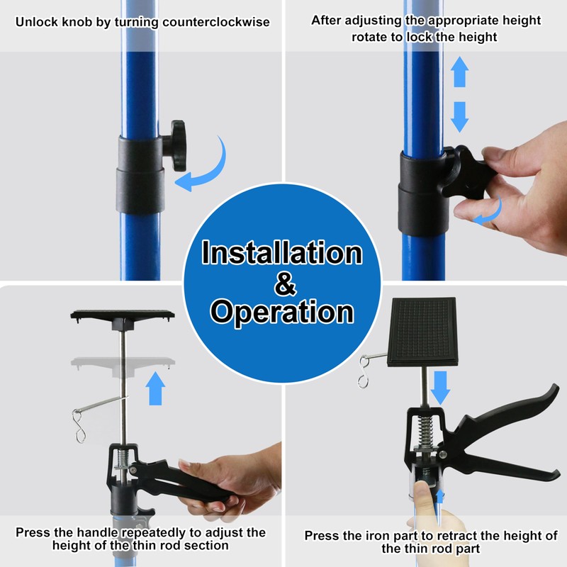 Goldshire 4 Pack Adjustable Support Pole, Construction Rods for Cabinet