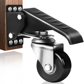 SPACECARE Workbench Casters Retractable Casters Kit 900Lbs, 4 Heavy Duty Casters Side Mounted All Steel Construction Urethane, Bonus Install Template, 4 Pack