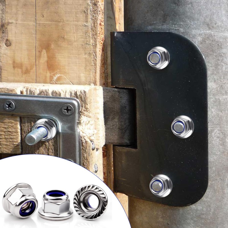 Mbsomnus M8 nut, 30 pieces flange nuts, M8 DIN 6926,