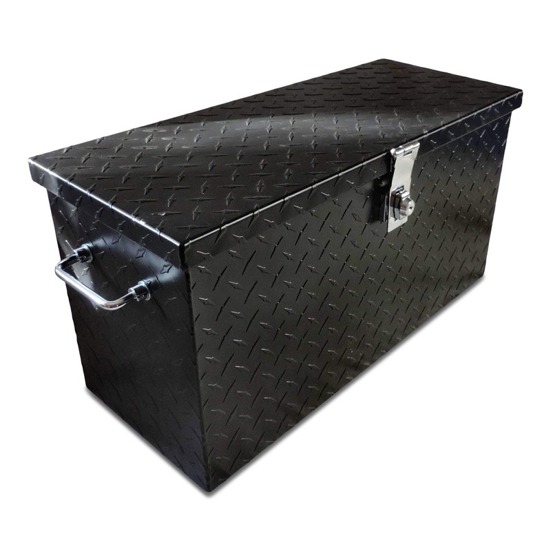 24 Inch Black Diamond Plate ATV UTV Aluminum Tool Box