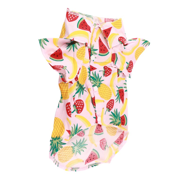 Dog Fruit Print Shirt Breathable Cool Fashionable Cute Pet Clothes