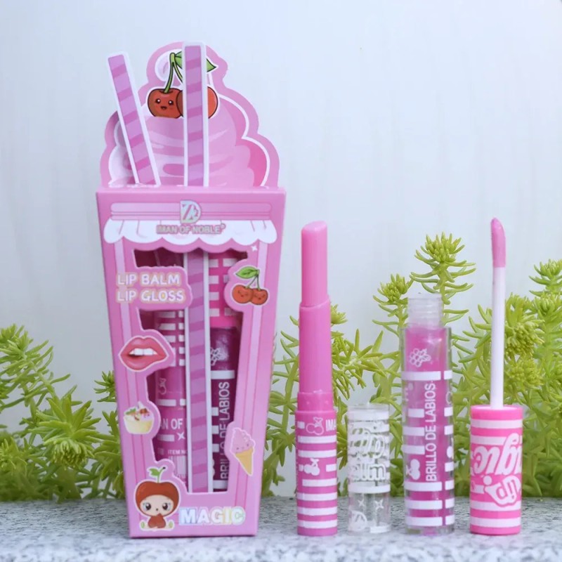 12 Duo Lip Gloss Magico Hidratante Larga Duracion Lip Balm