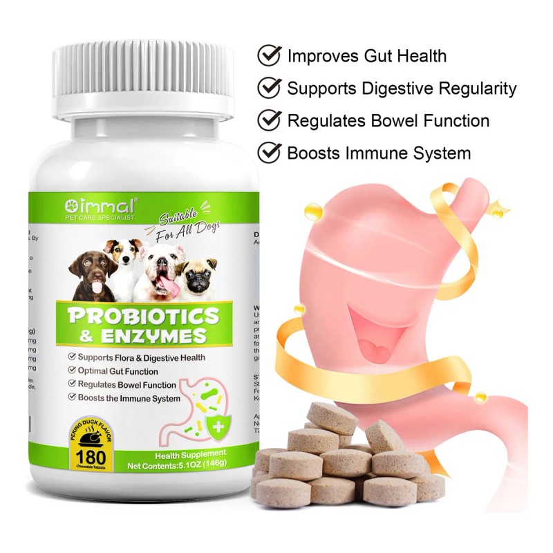 Probioticos Para Perros 180 Tabletas Sabor A Pato Asado