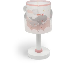 Dalber Children's Table Lamp, Bedside Lamp, Whale Dreams Whale, Pink Animals, 61171S, E14