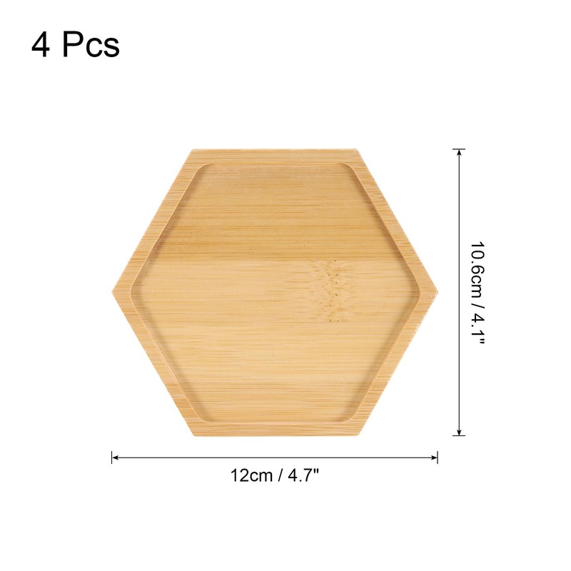 sourcing map 4PCS Hexagon Coasters for Drink, Mosaic Bamboo Coasters,