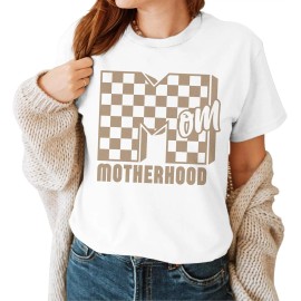 Cute 100% Cotton Mom T-Shirts-Mother's Day Gifts for WomenColor: Mom shirt 1, Size: M