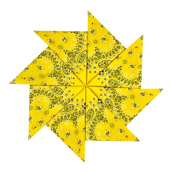 Junevna 100% Cotton 8 Pack Cotton Bandanas(Banana Yellow)