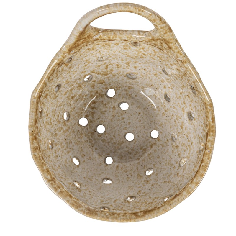 Creative Co-Op Stoneware Colanders with Handles, Set of 2