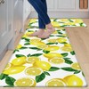 MAYHMYO Kitchen Mats 2PCS,White Lemon Waterproof Non-Slip Kitchen Mats and