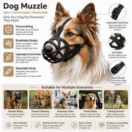 Dog Muzzle, Adjustable Pet Mask with Reflective, Breathable Pet Mask