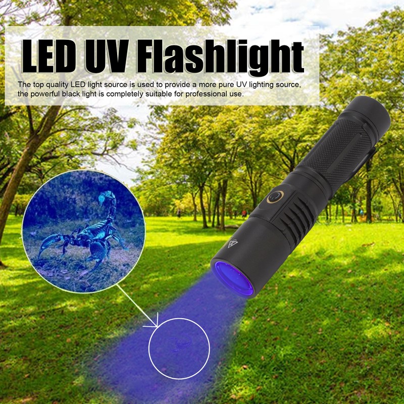 Portable 365nm UV Flashlight LED Black Light Torch for Pet