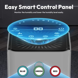 2000 Sq.ft Dehumidifier for Basement, LUKO 30 Pint Dehumidifier with Drain Hose for Continuous Drainage, Intelligent Humidity Control Panel and 24H Timer, 3 Modes, Child Lock, Auto Defrost