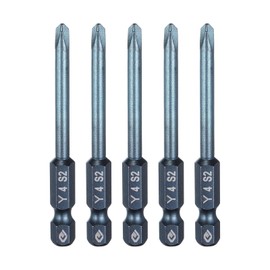 sourcing map 5pcs Y-Shaped Screwdriver Bit 1/4" Hex Shank Y4 Magnetic Head 2.6" Length S2 Steel Tri Wings Screw Driver Bit for Repair Work Electric Screwdriver, Blue