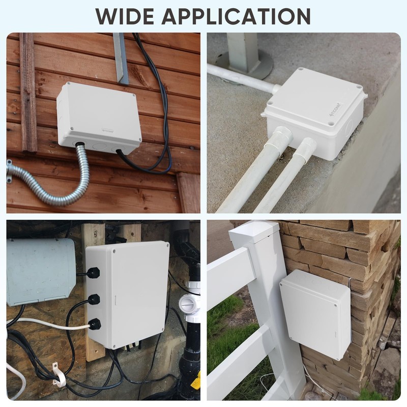 TICONN Electrical Junction Box, IP65 Splash-Proof ABS Plastic Project Box