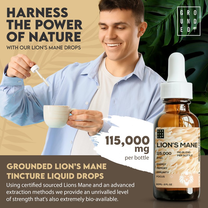 Lions Mane Supplement - High Strength 115,000mg Lions Mane Extract