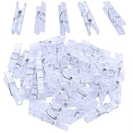 Jdesun 50 Pieces Photo Clips,Mini Plastic Picture Paper Clip Clothespins Peg for Office,Home,Arts