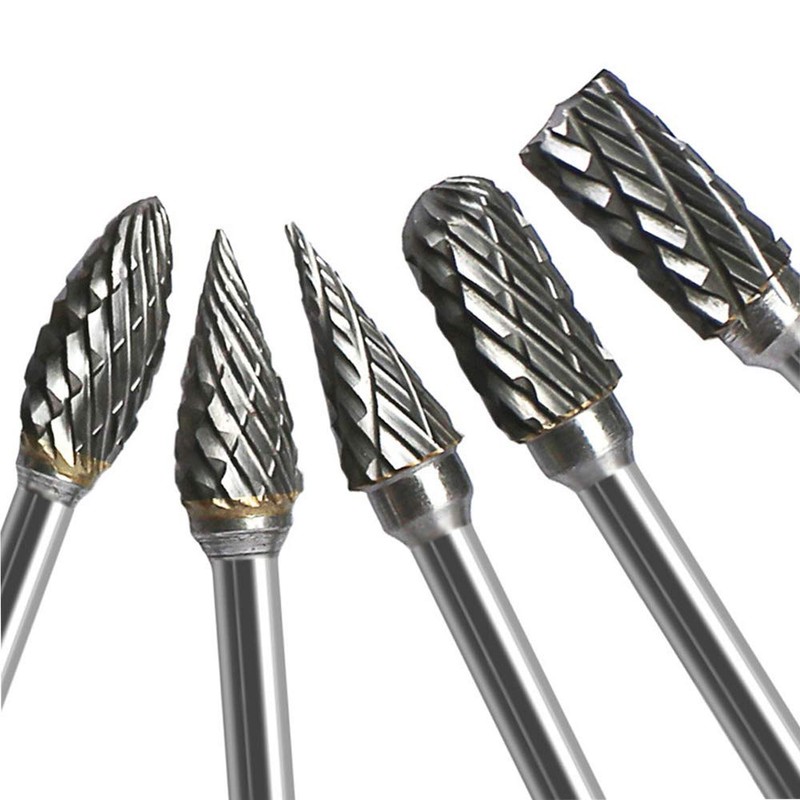 Double Cut Carbide Rotary Burr Set - 10 Pcs 1/8"