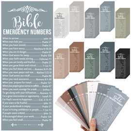 Motiskyy 200 Set Christian Emergency Numbers Bookmarks Bible Verse Gifts Bulk Religious Scripture Church Welcome Book Marker Gospel Tracts Favors for Sunday School Appreciation Gift(Classic Color)