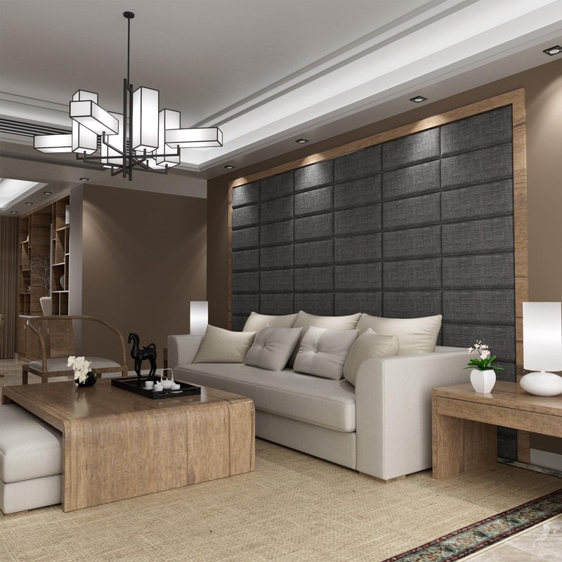 Greymond Upholstered Wall Mounted Headboard, Acoustic Panel, Peel and Stick