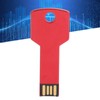 Red USB Flash Drive Aluminum Alloy Key Shape Memory U