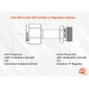 Acetylene Adaptor - CGA-300 (Commercial Cylinder) to CGA-520 (Size B