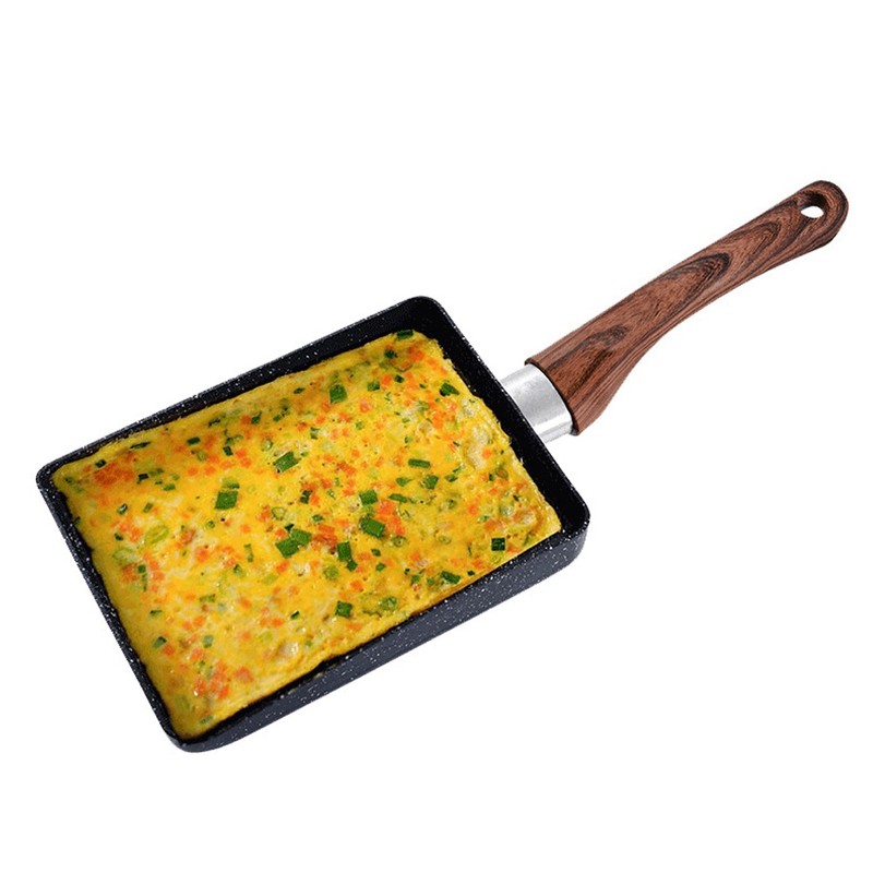 Tamagoyaki Rectangular NonStick Saucepan Black Practical Frying Pan Kitchen Supplies