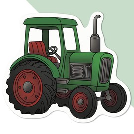 Azeeda Mittel 100mm 'Grüner Traktor' Permanente Aufkleber (DW00131461)