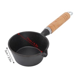 Mini Cast Iron Skillet, Pre Seasoned Egg Frying Pan with Wood Handle and Drip Spouts for Kitchen Restaurant Utensils(11 * 5cm)