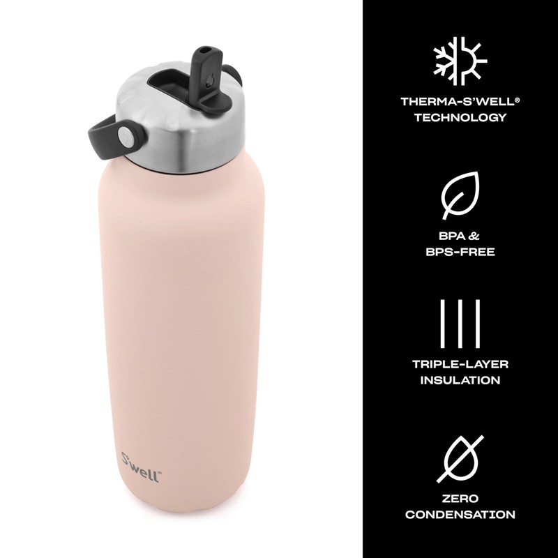 S'well Recycled Stainless Steel Explorer with Flip Straw Lid and